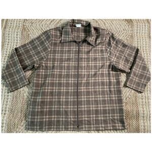 Bon Worth Light Brown Plaid Jacket SZ XL